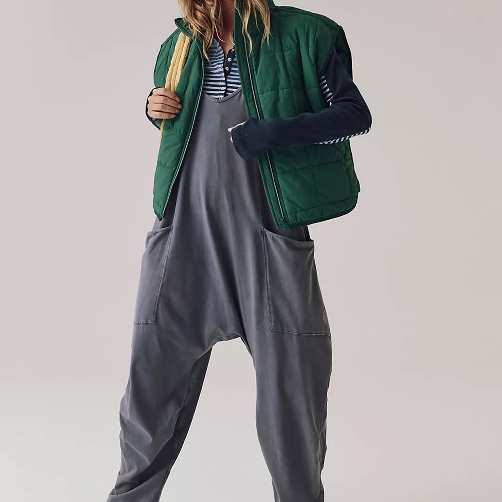 NWT FREE PEOPLE FP movement Hot Shot Onesie blue indigo color size XS - Picture 3 of 8